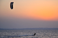 Kite surfing ahead of a dust storm